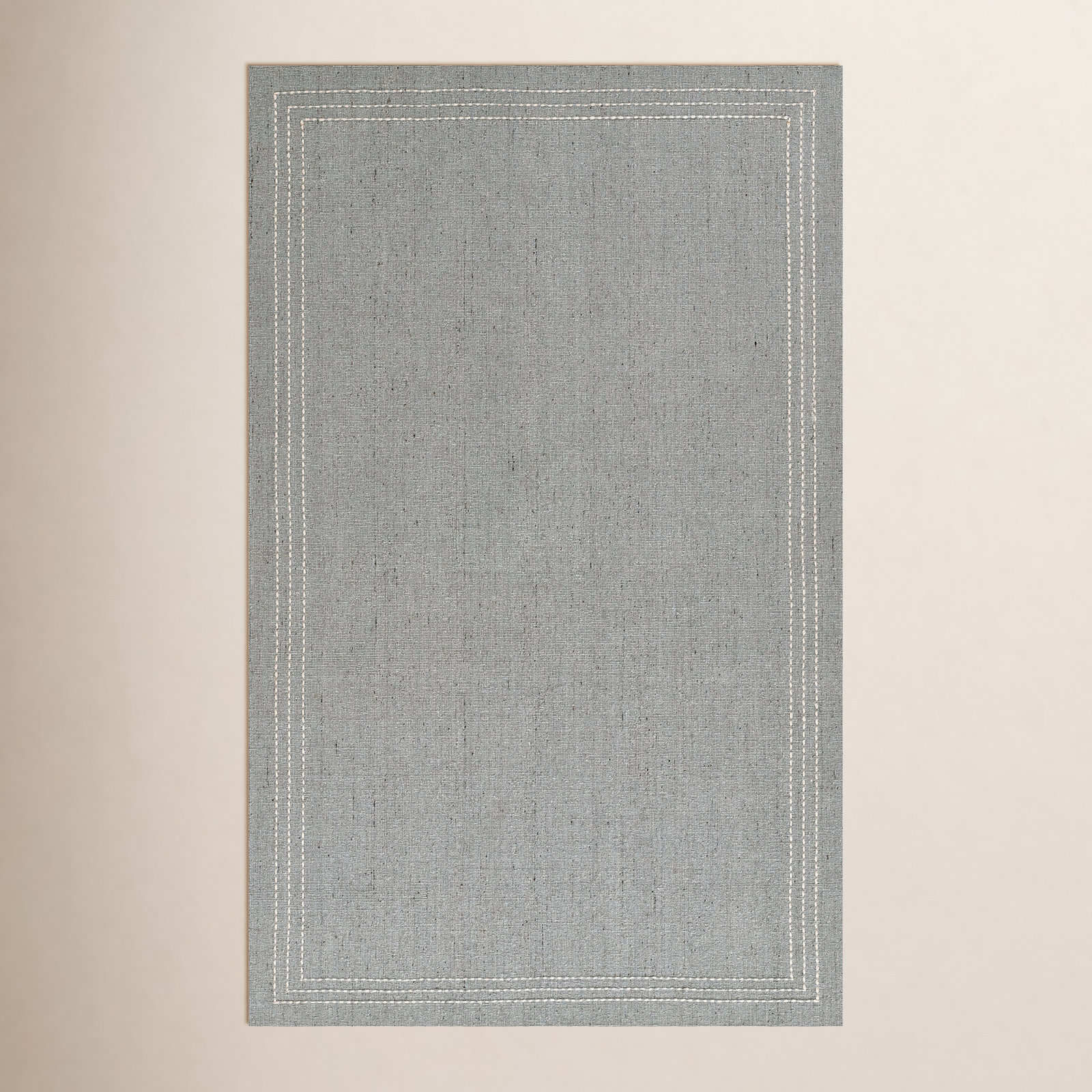 Patton Light Blue Hand-Loomed Wool Rug, Rectangle 5' x 8'