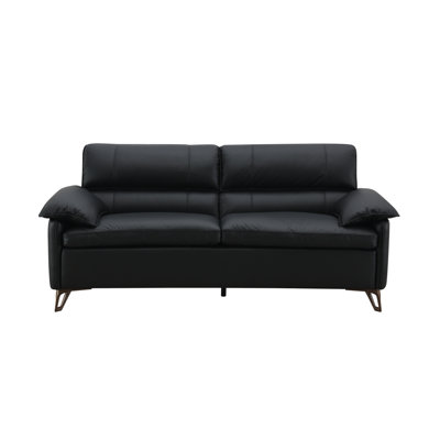 Causeuse Eilene, cuir fleur noir LV03701