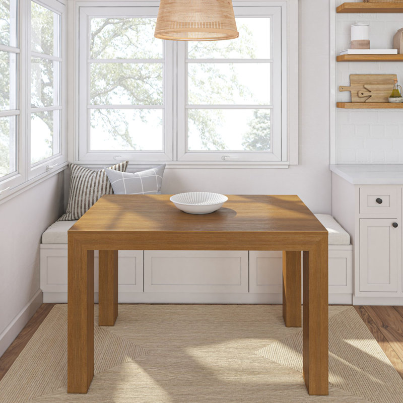 Chalonda Pine Solid Wood Dining Table, Pecan Wirebrush, 32" W x 48" L 