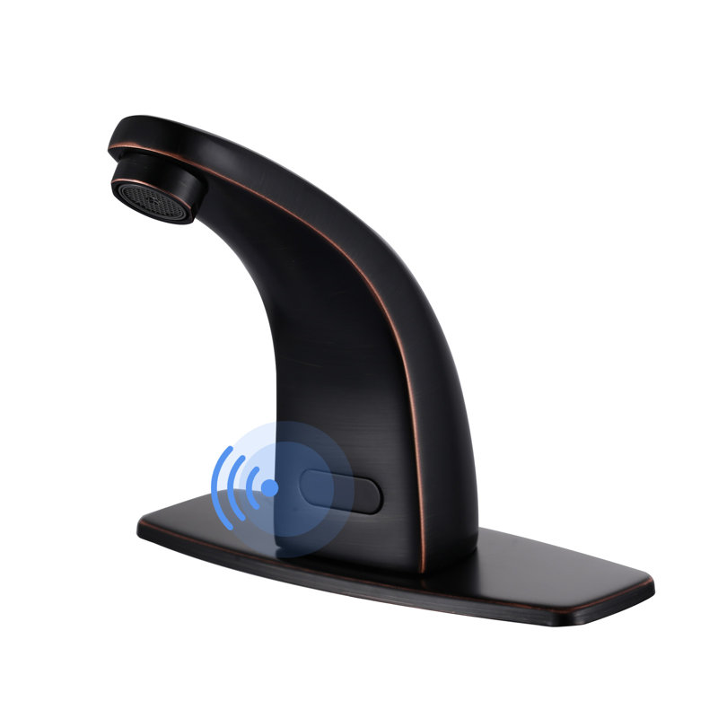 Automatic Sensor Bathroom Faucets Touchless Centerset Bathroom Faucet with Cover Plate, Oil Rubbed Bronze