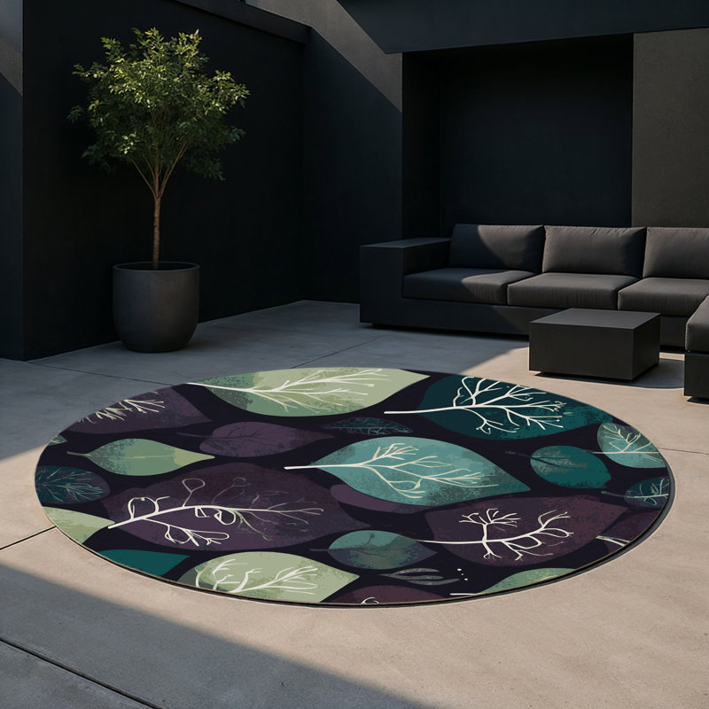 Tapis intérieur et extérieur Radiant Thicket, Rond 5 pi