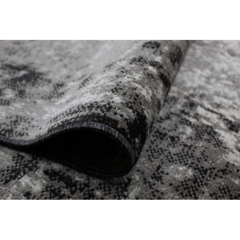 Machine Washable Bridget Gray/Black Rug, Runner 3' x 12'