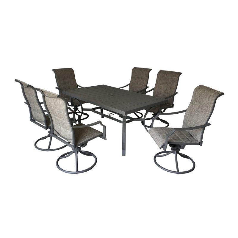 6 - Person Patio Dining Set with Rectangular Table , Cushions Included