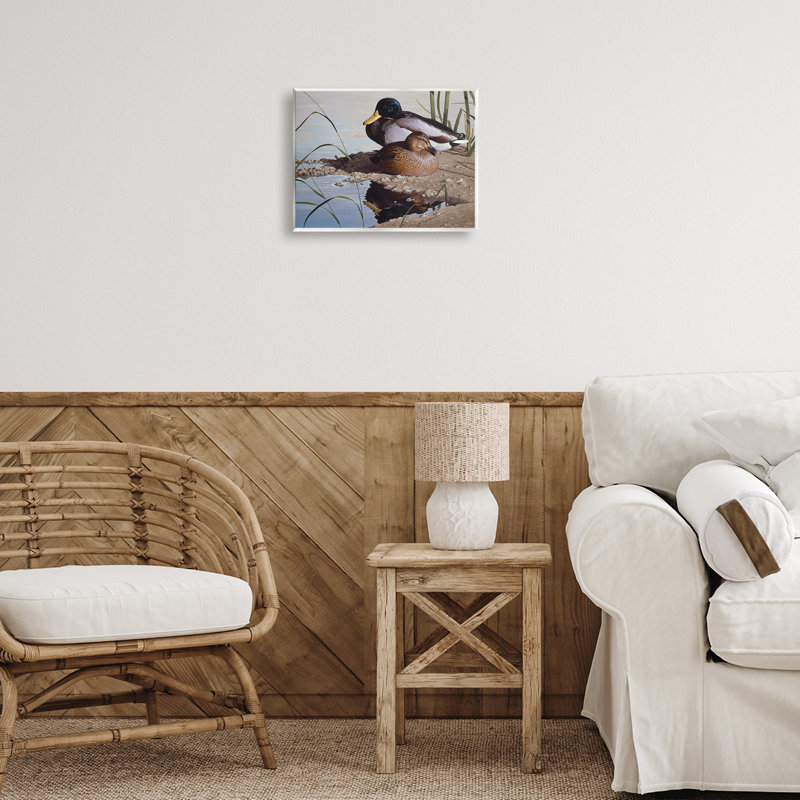 Two Ducks Water's Edge Wall Plaque Art by Rod Lawrence