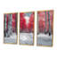 Hiver, bouleaux rouges, forêt, Panorama II - ensemble d'art mural forêt-107200530-107200536