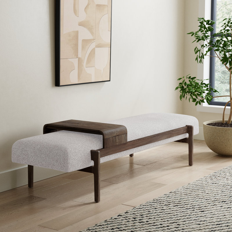 Romina Upholstered Bench, Brunswick Pebble/Vintage Sienna