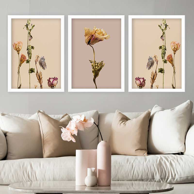 Stunning Decorative Framed Painting Set (3 Pieces), 21.7 x 29.5 Inches Each | 100% Wooden Frame with 0.8 Inch Polystyrene | UV Digital Printing | Perfect for Living Room, Office & Gallery Wall Decor