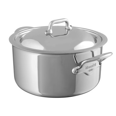 Casserole à 5 plis avec couvercle, poignées en acier inoxydable, 9,2 pte