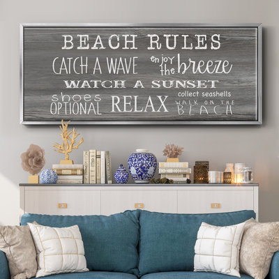 Beach Rules- Framed Canvas