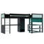 Lit mezzanine simple avec bureau intégré, lumières DEL, ports de chargement, panneau perforé, armoire et tablettes-133228415