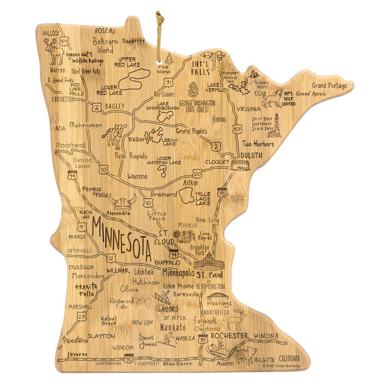 Destination Minnesota Bamboo Cutting & Serving Board