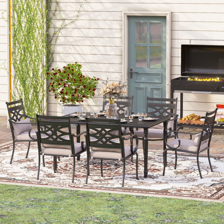 Aletse Rectangular 6 - Person 60'' Long Dining Set with Cushions