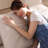 White Microfiber Modular Sofa cushion Loveseat