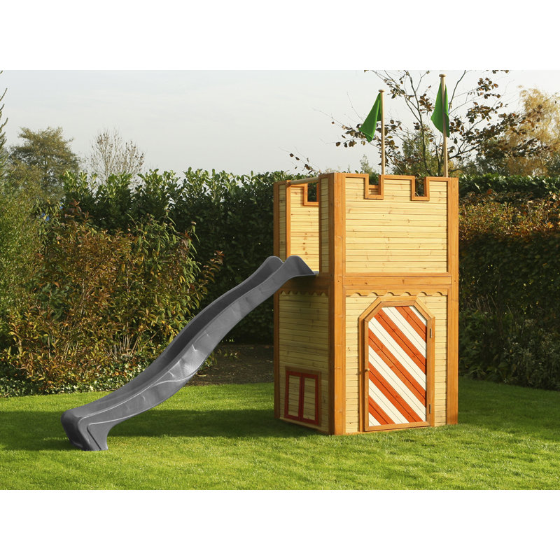 AXI 319cm W x 110cm D Outdoor Cedar Wood,Hemlock Wood Playhouse, Brown/Red/Grey