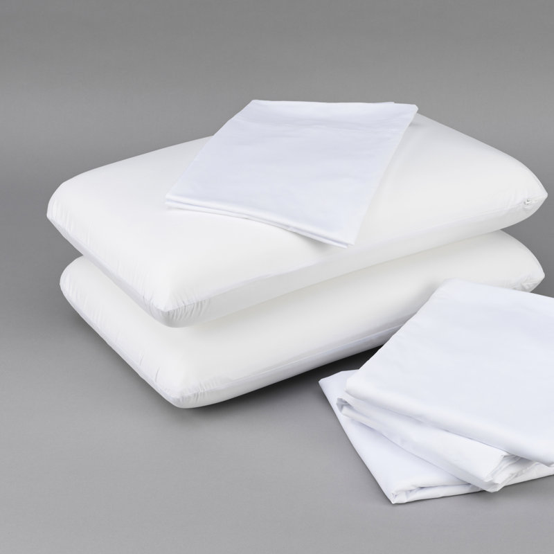 Ensemble de literie pour grand lit avec technologie de refroidissement - 2 taies d'oreiller, drap plat, housse de protection contre les déversements de matelas pour les oreillers de taille, les draps, un sommeil profond