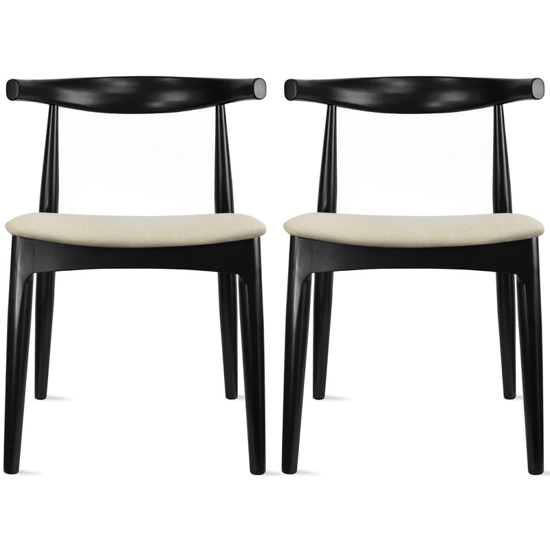 Clouser Faunsdale Dining Chair - Upholstered Fabric Slat Back Side Chair with Cushion Seat - Kitchen & Home Accent Chair, 2
