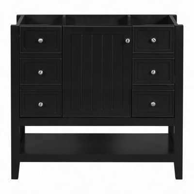 36" Bathroom Vanity Without Sink, Cabinet Base Only, One Cabinet And Three Drawers