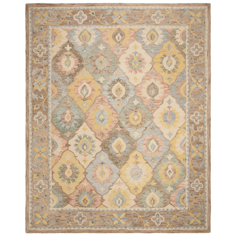 Guzi Hand Hooked Wool Oriental Rug, Rectangle 8' x 10'