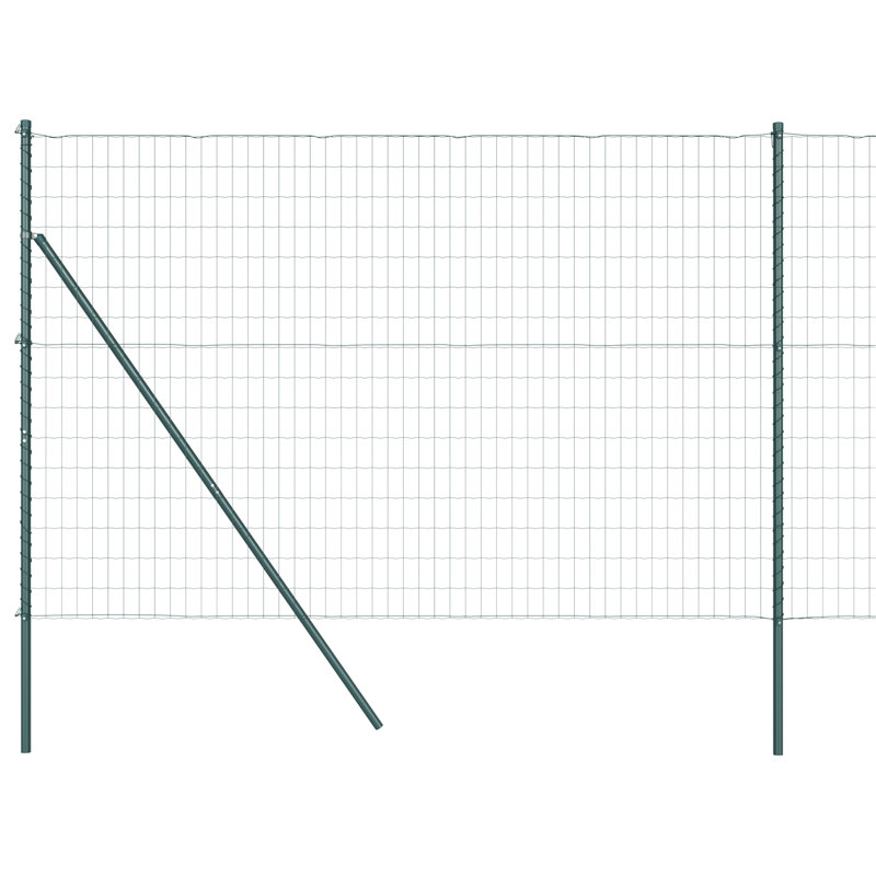 Galvanised Steel Border Fencing, Green, 150 x 1000 x 0.2 cm