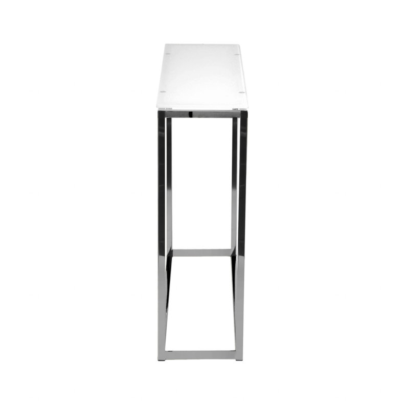 Console 35,83 po Ondine, Blanc, Chrome, H 30,32 po x l 35,83 po x P 10,04 po
