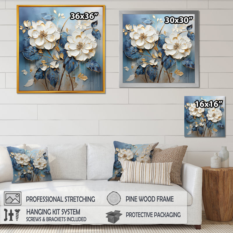 Hortensia bleue en fleurs dans des tons de gris II - décoration murale hortensia, H 24 po x l 24 po x P 1 po