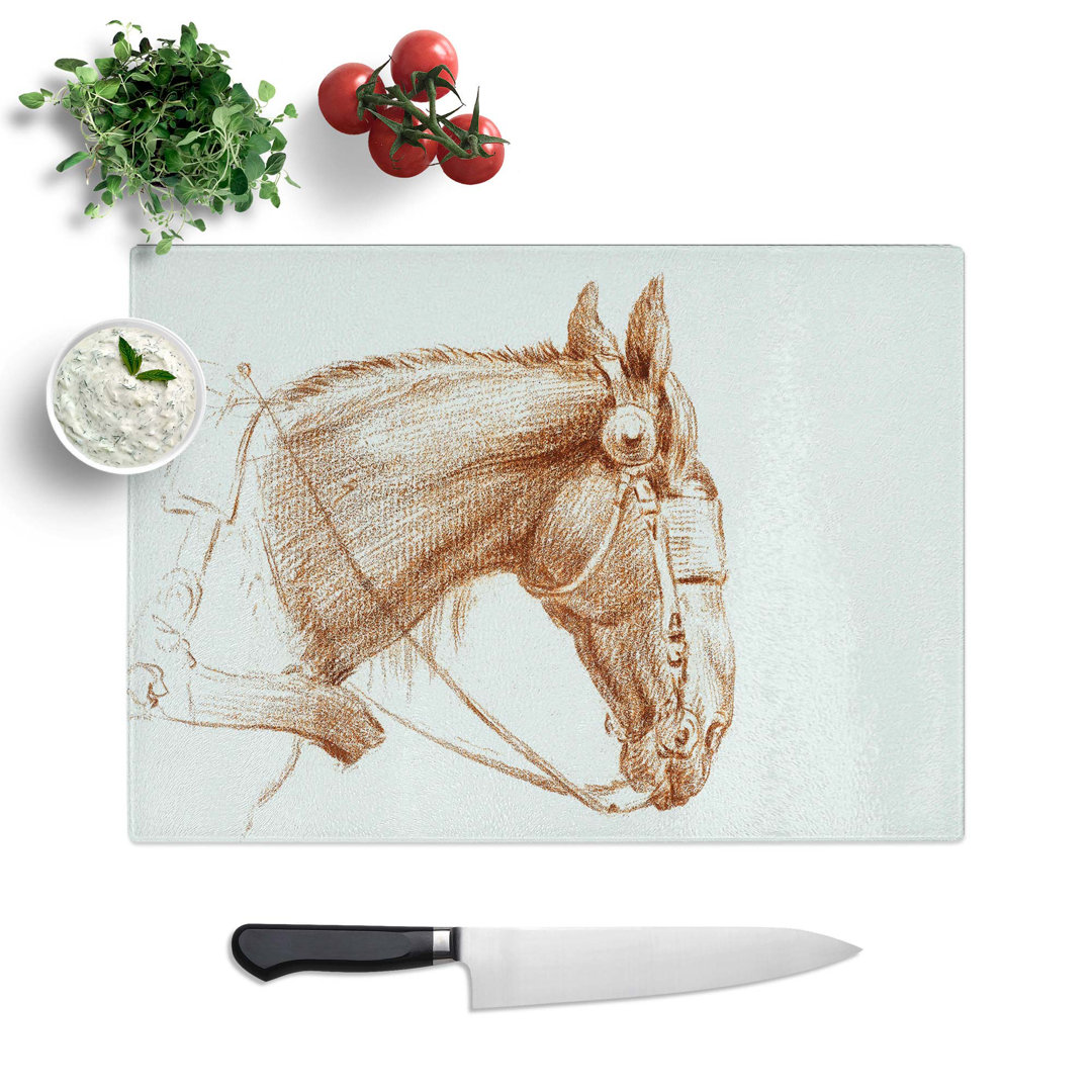 Glass Head of A Horse by Jean Bernard Chopping Board