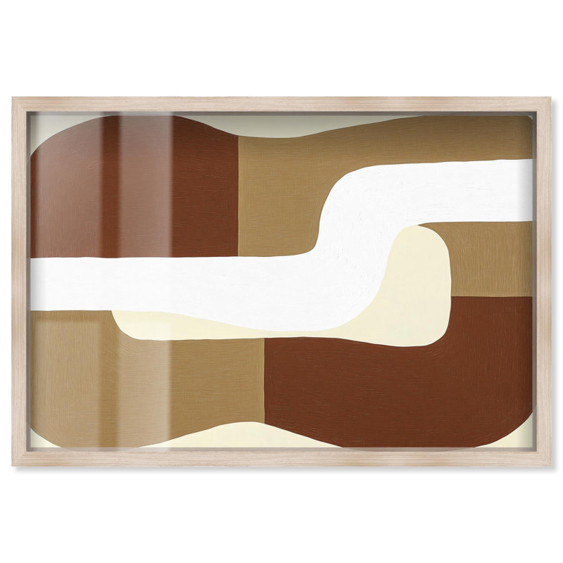 Art mural bohème Minimal Wavy III, H 37 po x l 55 po, Crème, crème
