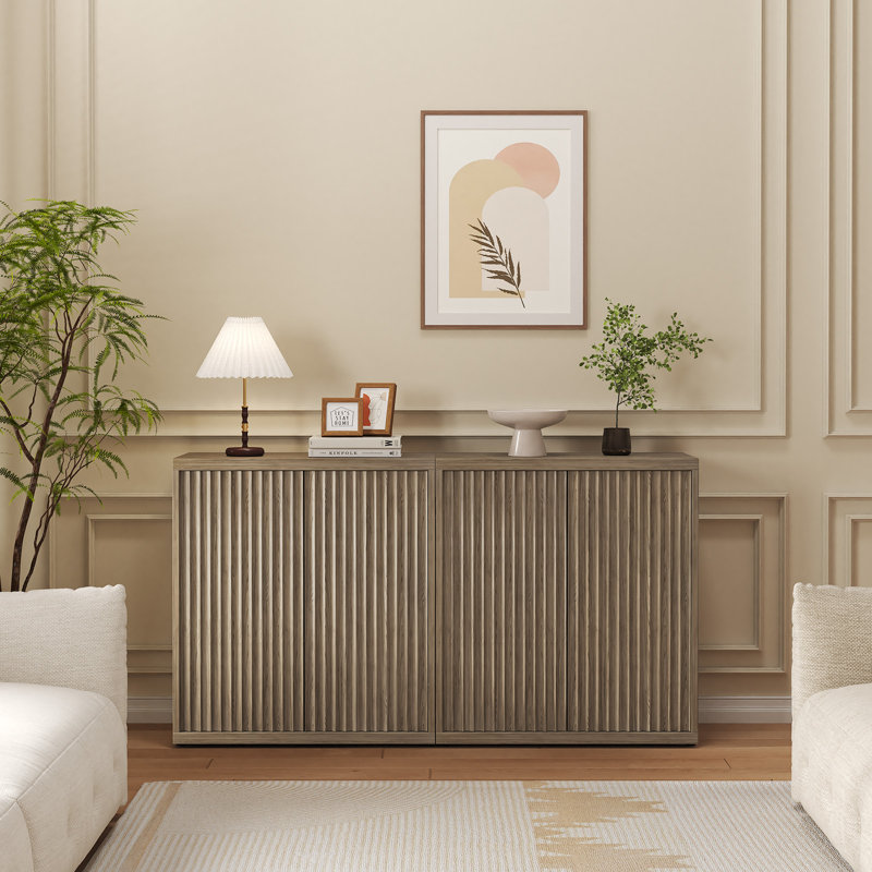 Buffet de rangement Ato 31 '' avec portes et tablettes, Brun