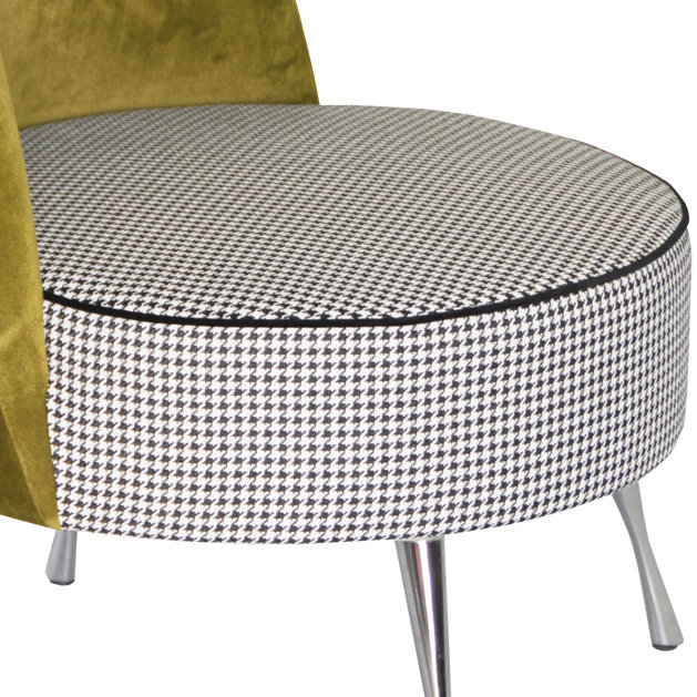 Pepi Upholstered Accent Chair, White/Green