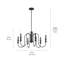 Lustre noir 6 lumières 28,5 pouces Karthe-2050347133