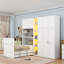 Lit escamotable simple avec garde-robe intégrée et tablettes, éclairage DEL-130036626