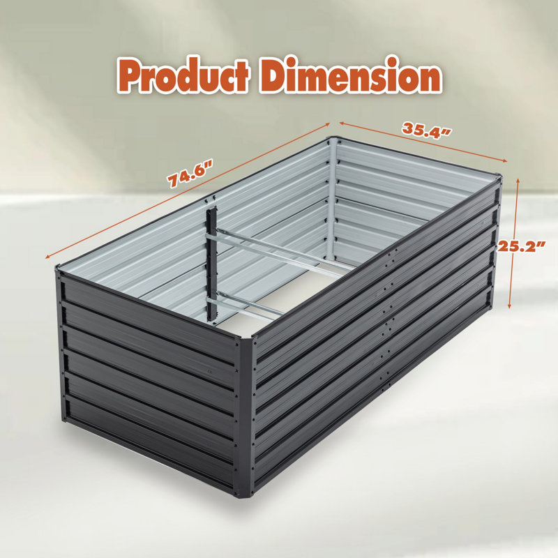 Raised Garden Bed Outdoor Metal Planter Box For Vegetables, Growing Flowers, Herbs