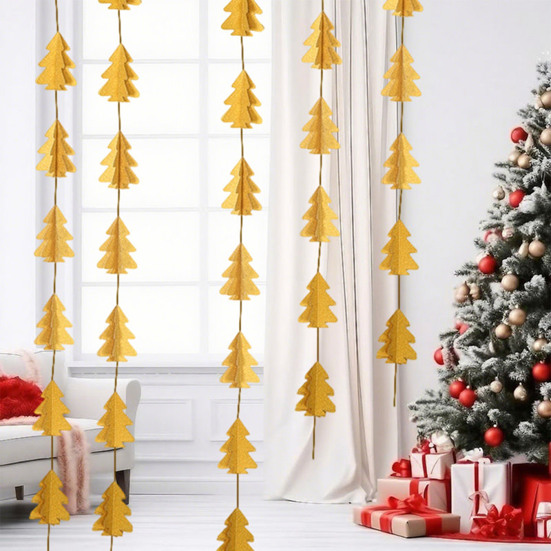 Christmas Decorations Mini String Pull Out Flags Hanging Banners Christmas Tree Decorations Indoor Scenes Shop Window Party Ornaments
