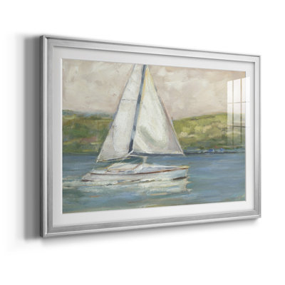 Au large des côtes I Au large des côtes I - Tableau encadré sous verre acrylique, grand format, idéal pour le salon