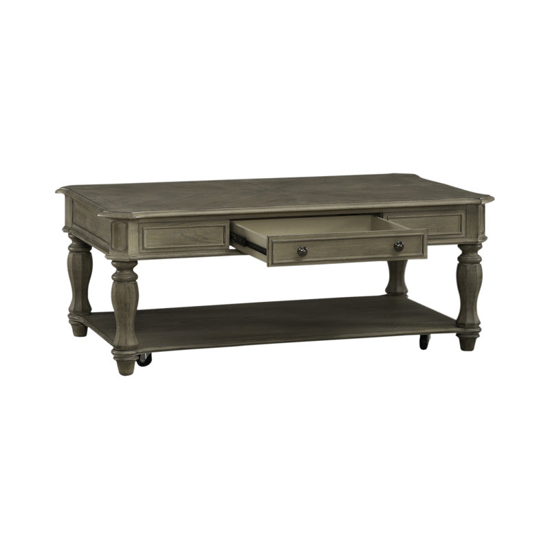 Colchester Rectangular Wooden Coffee Table with Storage, Brown