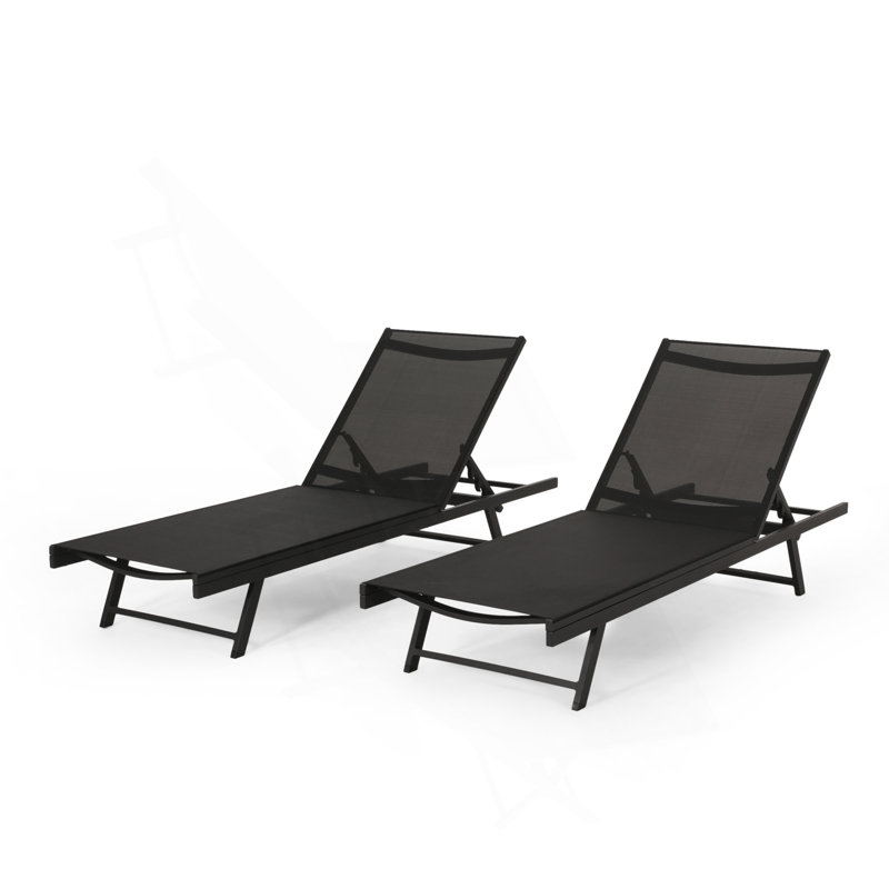 SALON CHAISE Longe, 2, Noir