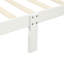 Lit simple en bois massif avec tête de lit et plateforme blanche