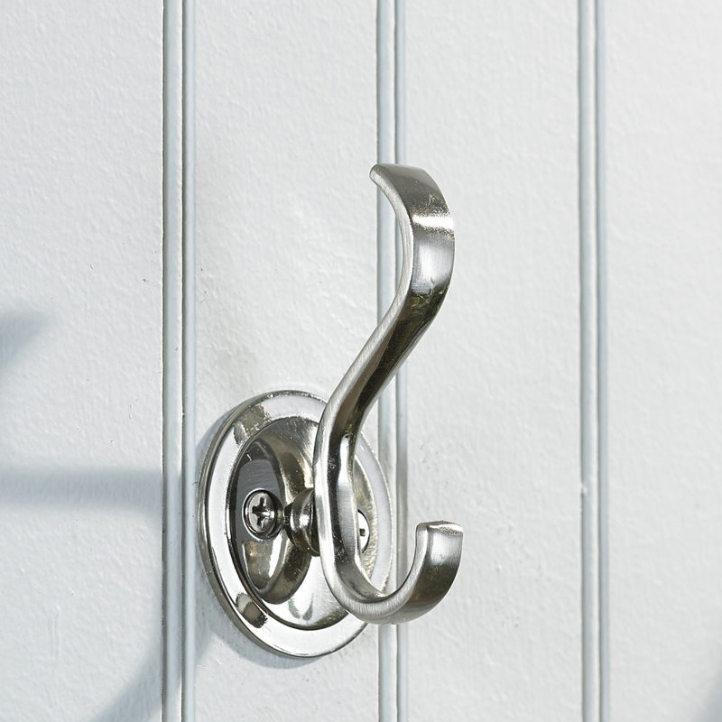 Classic Metal Wall Hook, Brushed Nickel