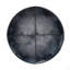 Pouf rond de 18 pouces de largeur en cuir véritable bleu marine vieilli-504826085