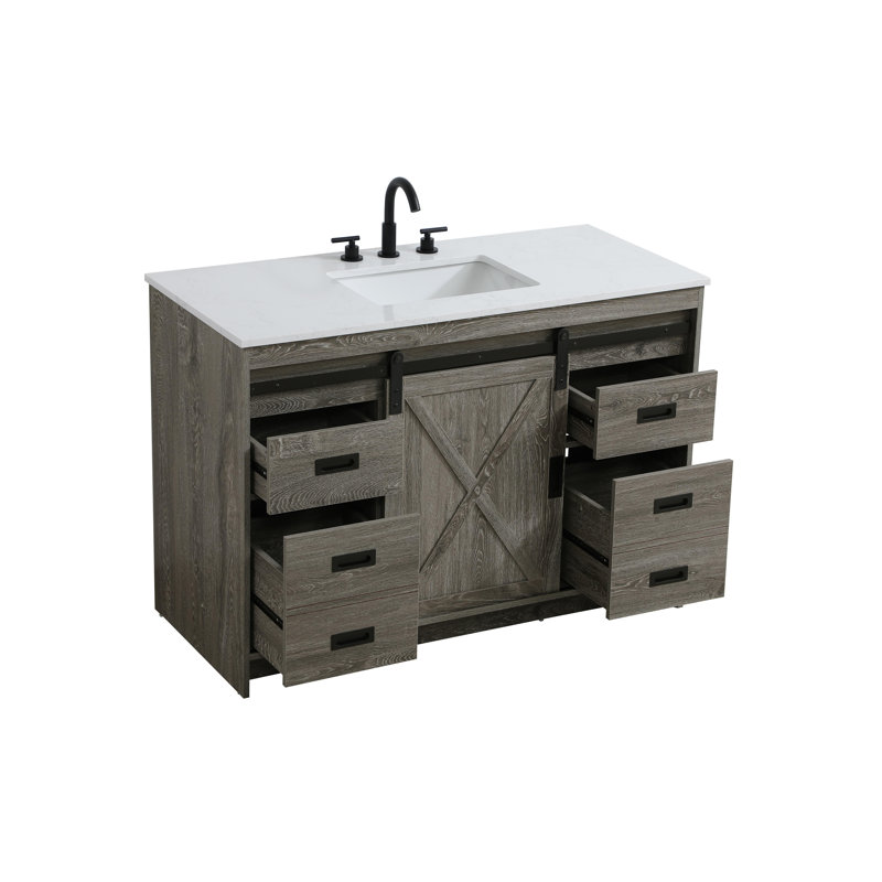 Meuble-lavabo simple 48 po Boden, Gris rustique