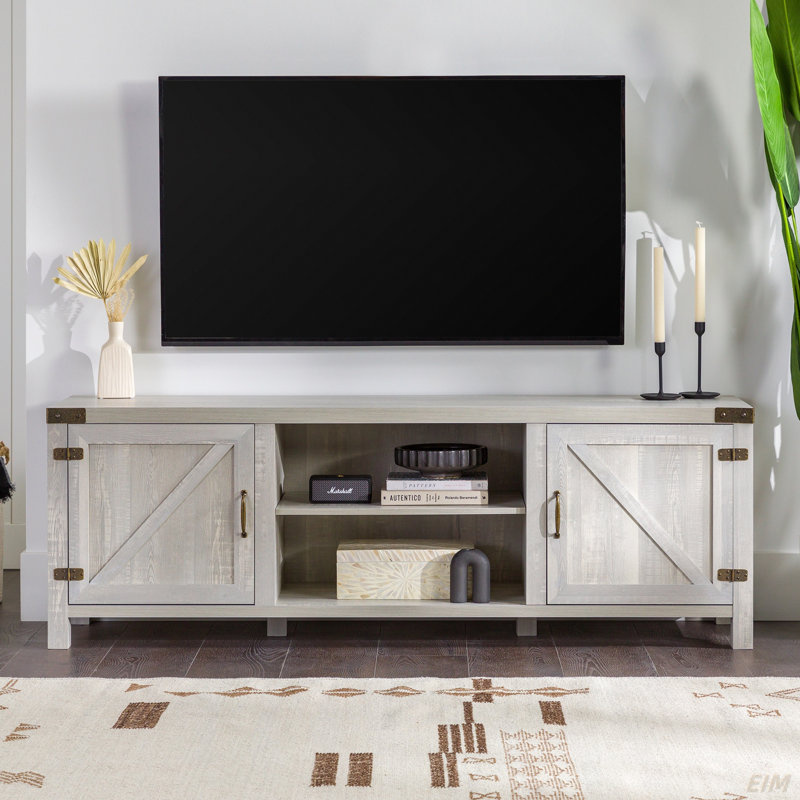 Meuble télé 70 po Rustic Farmhouse, Gris Pierre