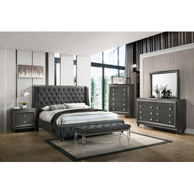 Ensemble de chambre à coucher à panneau tapissier Haversham 6-1_Bobbi