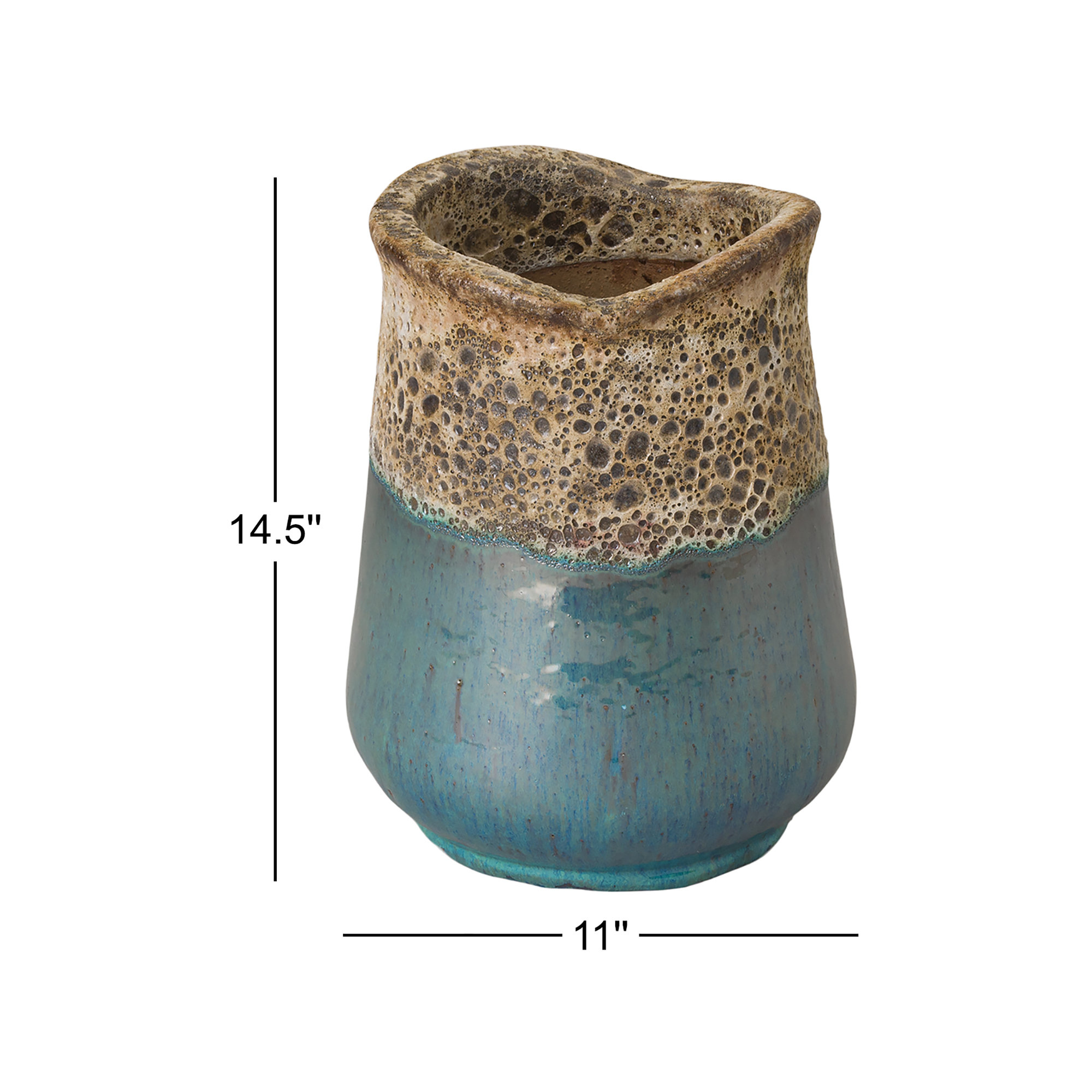 Billitteri Handmade Ceramic Pot Planter, 14.5" H x 11" W x 11" D