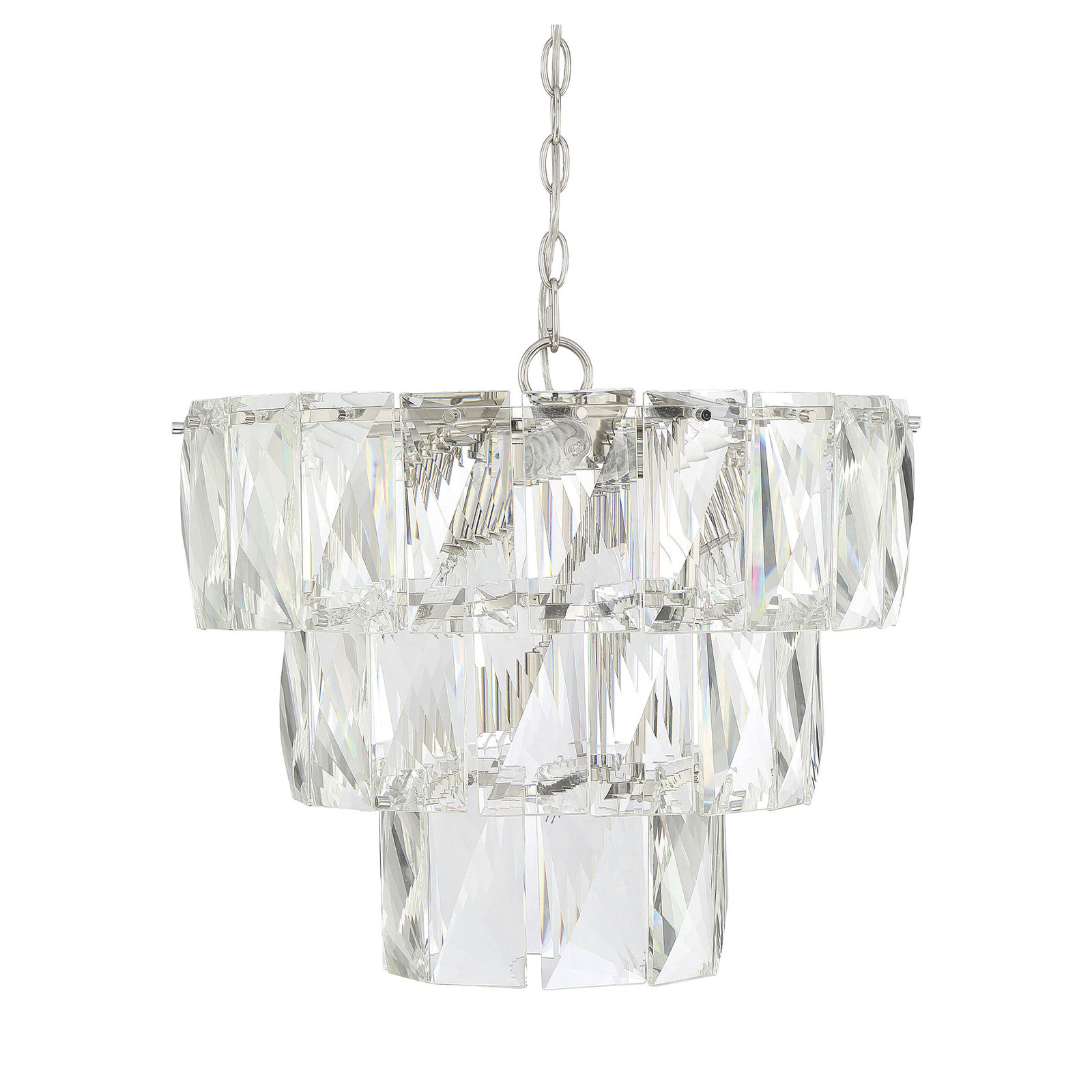 7 - Light Metal Dimmable Geometric Chandelier