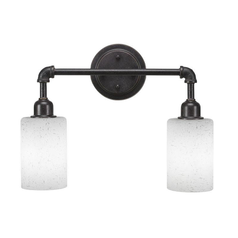 Éclairage pour meuble-lavabo 2 lumières rétro Snider, Granite noir, Matrice grise