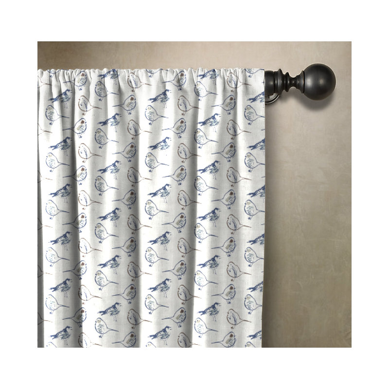 Cotton Room Darkening Curtain Single Panel, 50" W x 72" L, Blue
