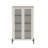 Abbey 32" Tempered Glass Bookcase Cabinet In Maple And Off White (4-Shelf)-1330740120