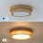 Dimmable 12.8"W Hand-Woven Drum Flush Mount
