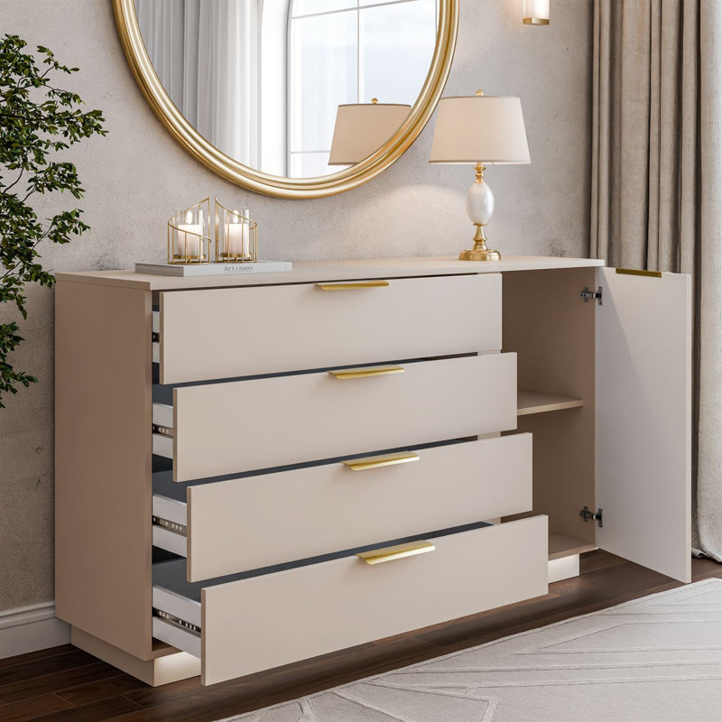 138 Sideboard, cashmere/ gold