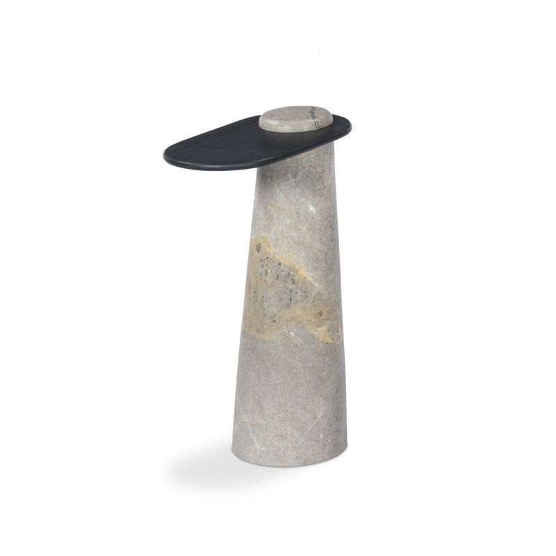 Raz End Table-Grey Layered Marble